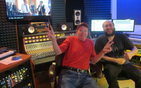 Darrel Duffy and Matt Lowen in Mirror Sound's Control Room